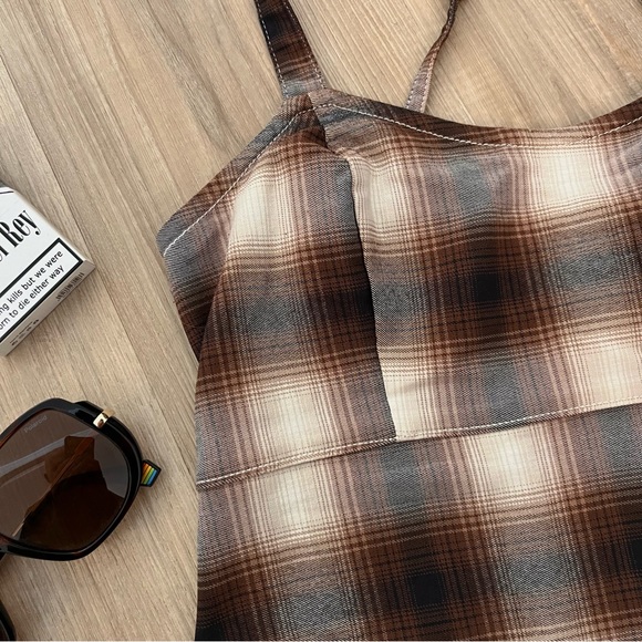 Plaid Babydoll Dress - Picture 3 of 4